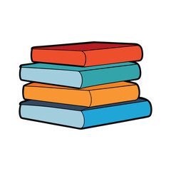 stack of books isolated on white