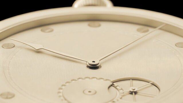 Close up of a high end mechanical watch with intri