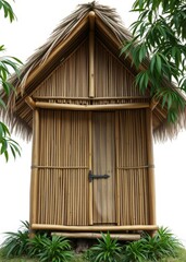 Bamboo hut isolated on white bamboo house background beautiful bamboo asian seaport baltic sea antebellum