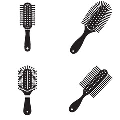 Hairbrush Silhouette on White Background

