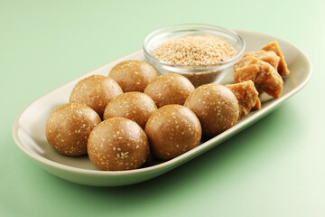Tilgud laddu made during the festival of Sankranti in India