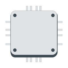 Vector icon, electronic chip design with text space for customization and gray color scheme