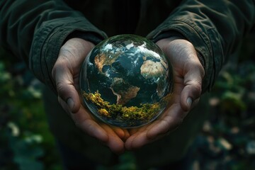 A person holding the Earth globe in their hands, symbolizing environmental care and sustainability for World Wildlife Day.