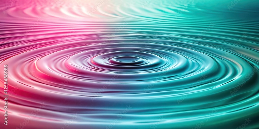 Poster abstract colorful ripples of liquid forming concentric circles
