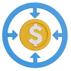 3d render  Financial Goal  illustration