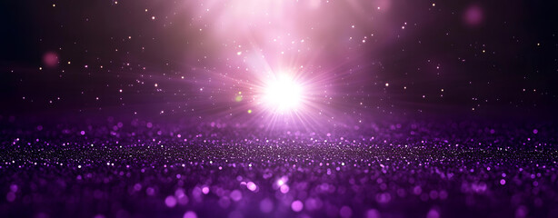 Obraz premium Sparkling Purple Glitter Background with Bright Light Burst