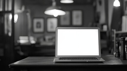 laptop computer with blank screen