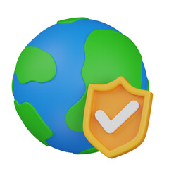 3d render  PROTECT WORLD  illustration