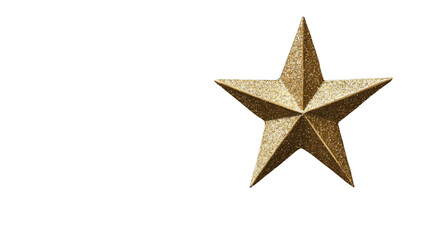 Fototapeta premium Glittering golden christmas star ornament on transparent background