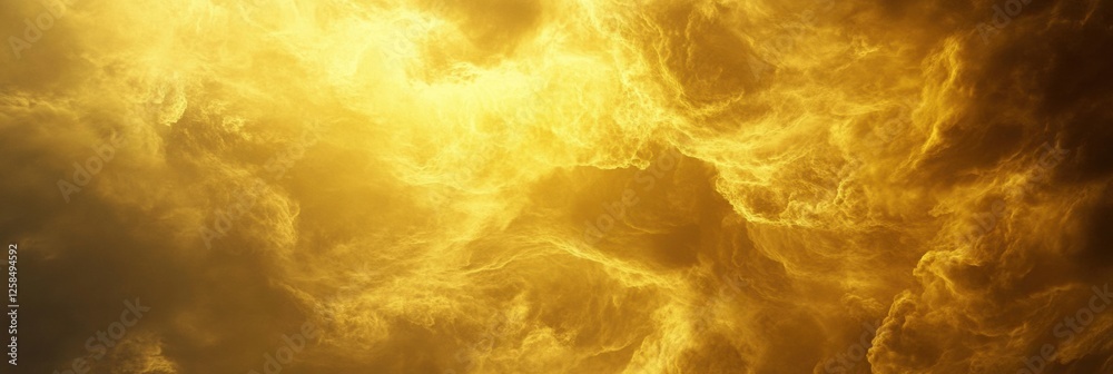 Poster swirling yellow and gray clouds in the dense atmosphere of venus under glowing sunlight. generative 