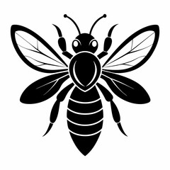 Bee vector silhouette black design white background