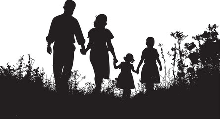 happy family silhouette