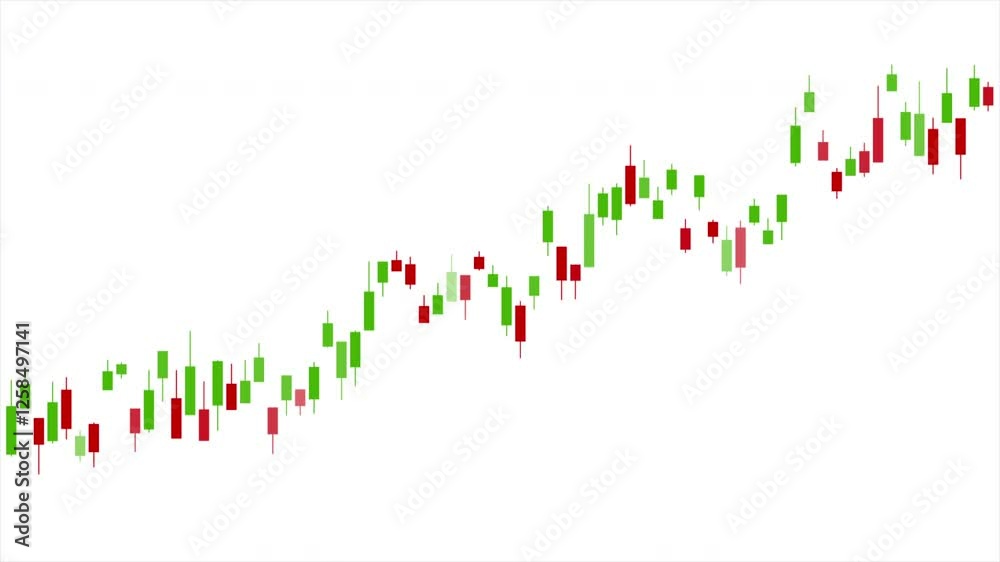 Aufkleber Abstract green red growing financial linear graph chart background. Seamless looping tech lines motion design. Video animation Ultra HD 4K 3840x2160
