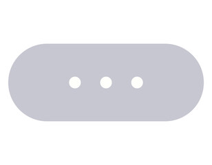 Horizontal oval with three centered dots representing navigation, more options or a menu button. Ideal for UI, UX, minimalism, navigation, digital, technology, functionality flat color icon