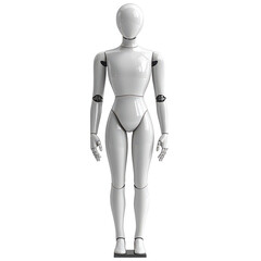 White mannequin isolated on transparent background, PNG