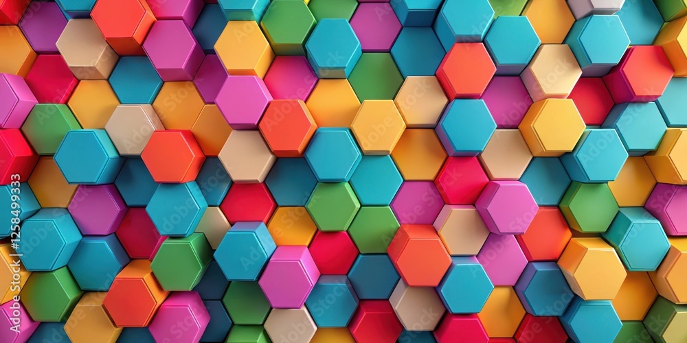 Leinwandbilder vibrant hexagonal pattern a colorful abstract background of geometric shapes