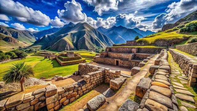 Ancient Inca Stonework at Tipon Archaeological Site, Peru - Majestic Ruins and Landscape
