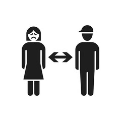 Social Distance Relationship Conflict Icon