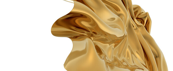 Golden fabric flowing through the air The perfect backdrop for luxury