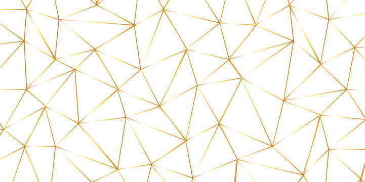 golden vector poly triangle texture. clean and modern science chemical theme background. Abstract geometric pattern composed of triangular. white golden vector triangle mosaic wallpaper , vector.	