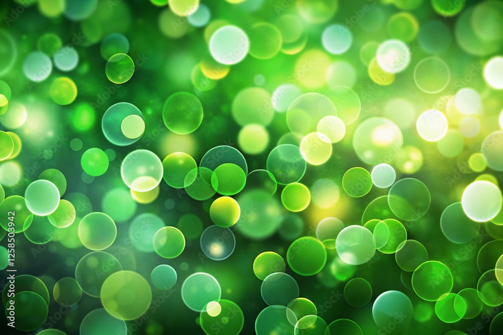 Wall mural Vibrant Green Bokeh Background: Festive St. Patrick's Day & Spring Design