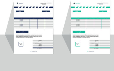 Professional business Invoice template with modern design, clean layout, and customizable elements for corporate marketing and promotions.
