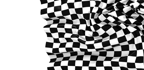 Waving racing finish flag in