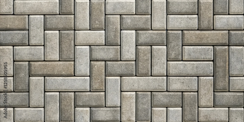 Poster gray and beige rectangular paving stone texture seamless pattern