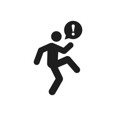 Slip Fall Warning Alert Icon