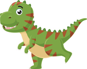 Baby tyrannosaurus cartoon on white background