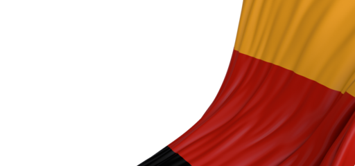 A flowing German flag against a black background