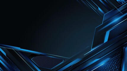 Sharp Blue Background with Angular Elements for Design, Featuring White Space in the Center for Text. Ideal for Banner Templates and Digital Projects. Abstract Minimalist Wallpaper.