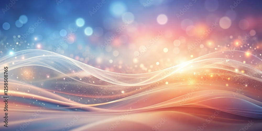 Aufkleber abstract pastel wave background with sparkling lights and bokeh effect