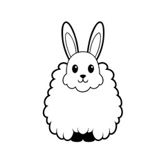 vector illustration of cartoon rabbit