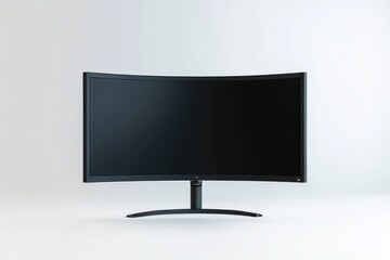 3D Curved Monitor Isolated and White Background