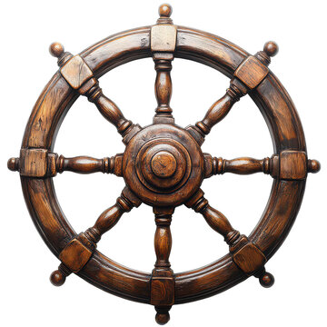 recommend clip art: Wooden ship steering wheel isolated on transparent background, PNG