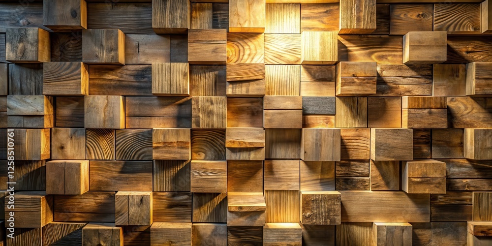 Leinwandbilder rustic wooden block wall texture a warm and textured background for design projects
