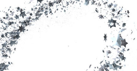 Falling Holiday Astral Radiance: Magnificent 3D Illustration of Descending Stellar Illumination for Christmas