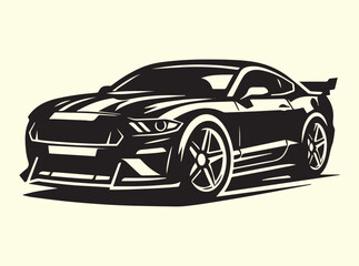 Fototapeta premium black sports car isolated