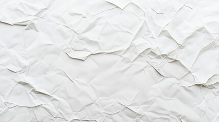 Fototapeta premium Textured background of crumpled white paper. Perfect for creative projects, packaging design, and artistic presentations to enhance visual appeal.
