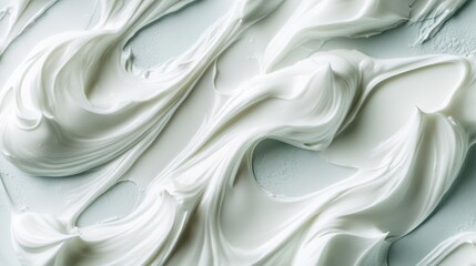 Obraz premium Lustrous White Emulsion Swirls - Captivating Texture and Smoothness