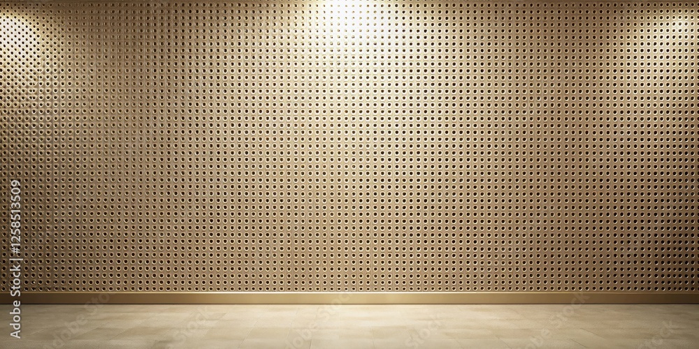 Aufkleber illuminated perforated wall panel background with subtle textured floor