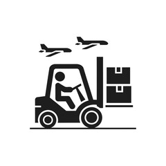 forklift cargo transport icon