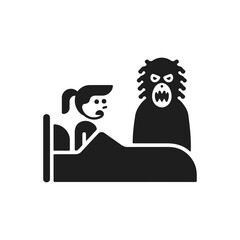 Frightened Girl with Monster Icon