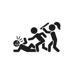 Violent Attack Scene Icon