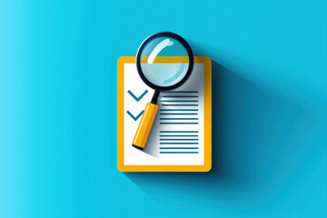 A checklist with magnifying glass highlighting tasks for efficient workflow management.