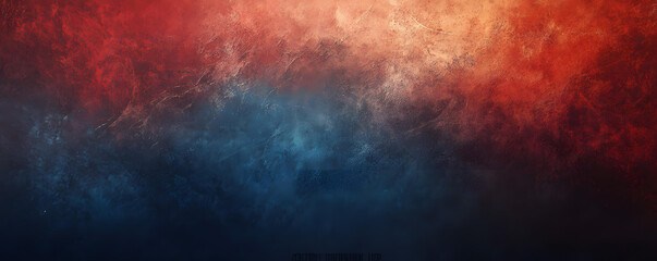 Abstract Red and Blue Textured Background Image Fiery Sunset Sky Dramatic Cloud Formation Artistic Wall Painting Grunge Style Design Element
