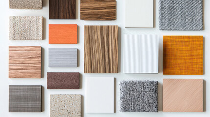 Fototapeta premium A diverse collection of material samples in various textures and colors.