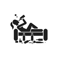 Drinking on Couch Icon