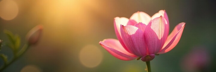 Delicate petals unfolding in soft morning light, simplicity, gentle